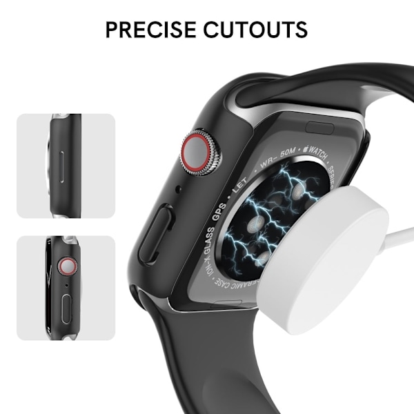 2Pcs AHASTYLE Apple Watch Series 8 (41mm) cover - Sort Black