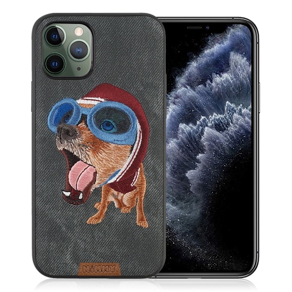 Nimmy Sött husdjur iPhone 11 Pro Broderat fodral - Grön Grön