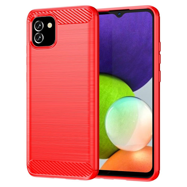Carbon Flex Suojakotelo Samsung Galaxy A03 - Punainen Red