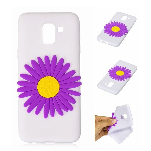 Samsung Galaxy J6 (2018) mobilskal silikon 3D mönster - Lila solros Lila