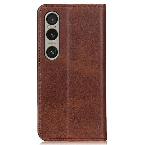 Sony Xperia 1 VI læderetui med pung - Kaffe Brown
