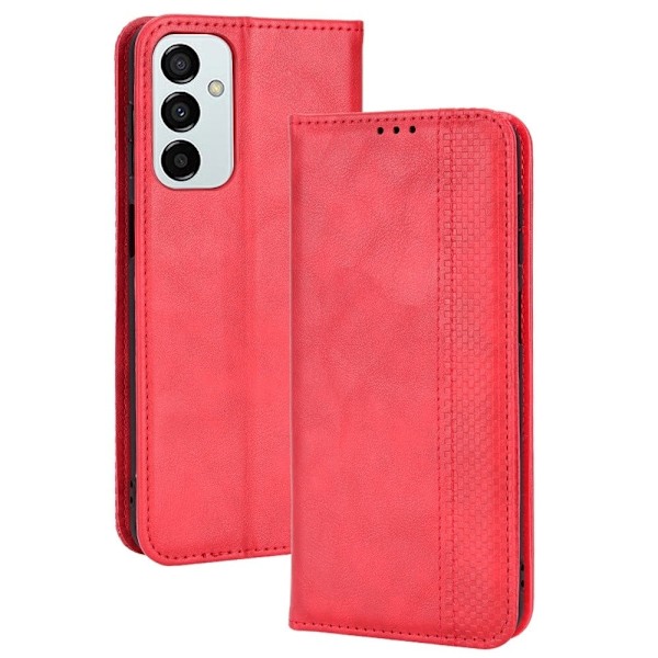 Bofink Vintage Samsung Galaxy M23 nahkakotelo - Punainen Red