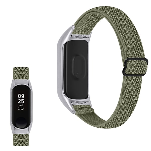 Xiaomi Mi Smart Band 4 / 3 nylon elastisk urrem - Olivengrøn Green