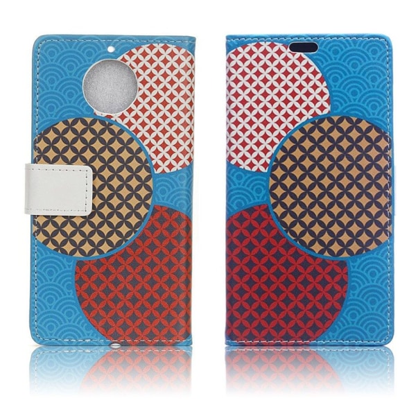 Motorola Moto G5S vintage nahkakotelo - Saumaton ympyrä Blue