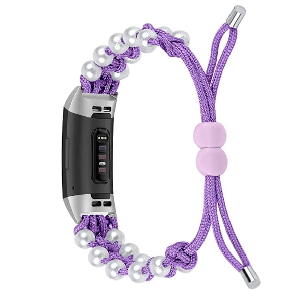 Fitbit Charge 4 / 3 moderiktigt klockarmband i orb-nylon - Lila Lila