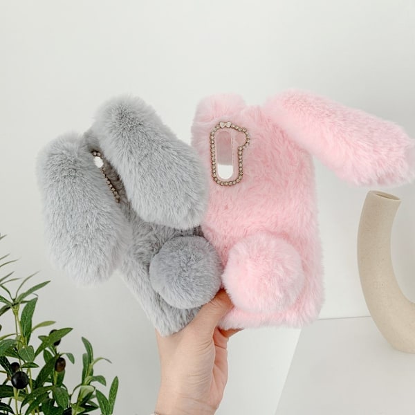 Fluffy Rabbit Samsung Galaxy S21 skal - Rosa Rosa