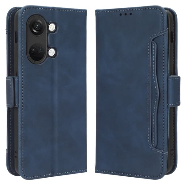 Stilfuldt Læder Etui med Pung til OnePlus Ace 2v - Blå Blue