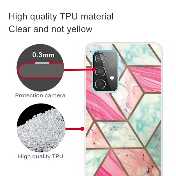 Marble design Samsung Galaxy A23 cover - Farverig Marmorflise Multicolor