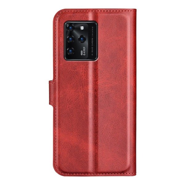 Hållbart konstläder ZTE Blade V30 fodral med plånbok - Röd Röd