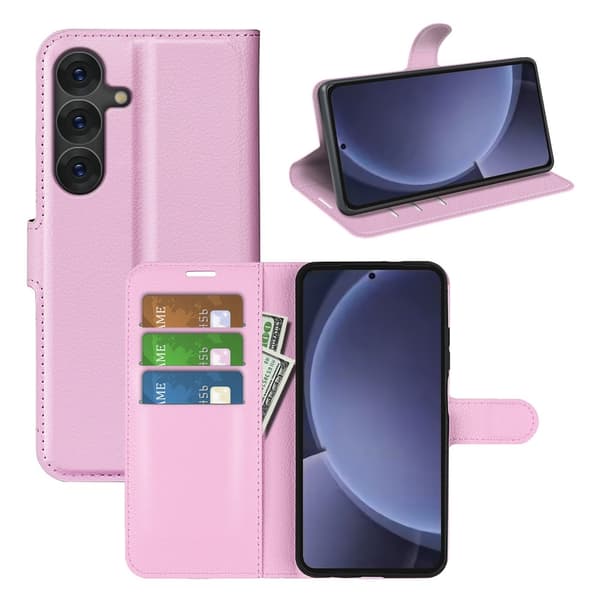 Klassisk Samsung Galaxy S25 Plus flip etui - Lyserød Pink