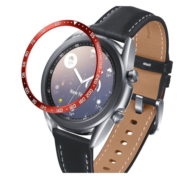 Samsung Galaxy Watch 3 (41mm) hållbar dial bezel - röd / vit Letters / E Type Röd