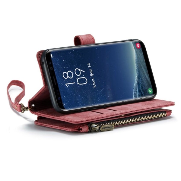 CaseMe Samsung Galaxy S10 etui med lynlås og pung - Rød Red