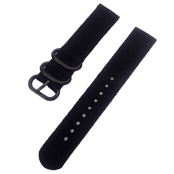 22 mm universellt nylonband - Svart Svart