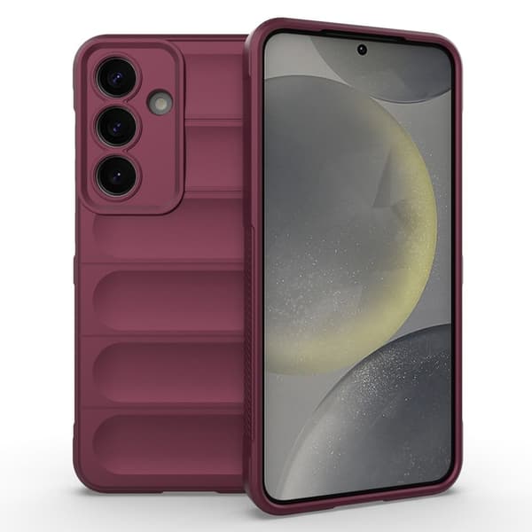 Blødt grebsformet Samsung Galaxy S25 Plus cover - Rødvin Red