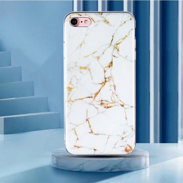 Marble iPhone Se (2022) / Se 2020 / 8 / 7 Etui - Hvit White