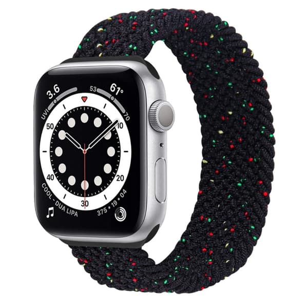 Apple Watch Series 8 (41mm) elastisk nylon-urrem - Farve Sort Størrelse: S Black
