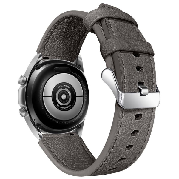 Xiaomi Mi Watch Color double-sided textured cowhide leather watch strap - Grey Silver grey