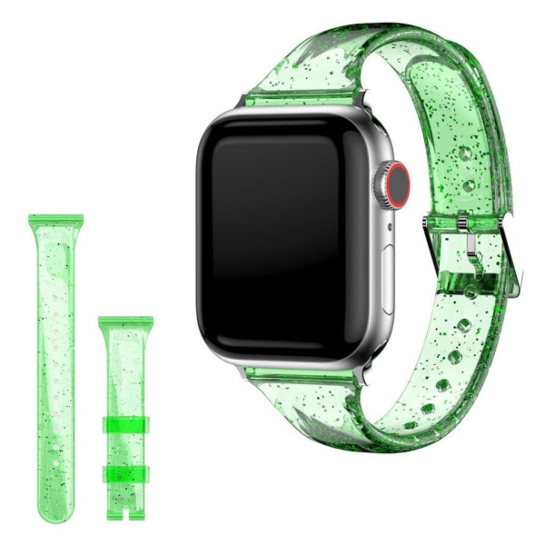 Apple Watch Series 6 / 5 40 mm urrem i glitterstil - Grøn Green