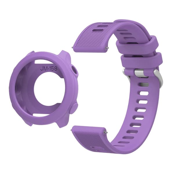 Garmin Forerunner 158 Silicone Replacement Strap Klockarmband med skyddsfodral - Lila Lila