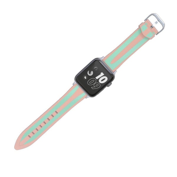 Apple Watch Series 4 40mm dual Striber silikone Urrem - Cyan / P Green