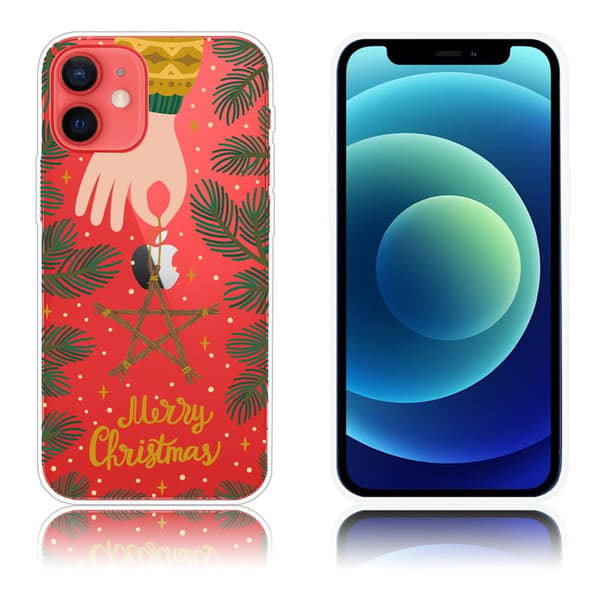 Mønstertryk i julestil Fleksibel telefontaske iPhone 12 Mini - Stjerne Brown