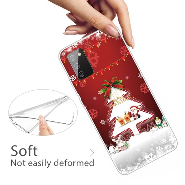 Julfodral till Samsung Galaxy A03s - Julgran Och Snöflingor Vit