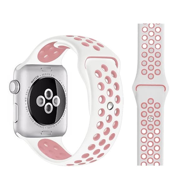 Apple Watch Series 5 / 4 44 mm dobbeltfarget armbånd - Hvit / Rosa White
