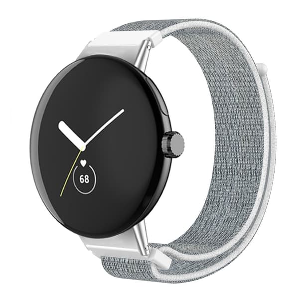 Google Pixel Watch nylonklokkerem - Hvit / Grå Silver grey