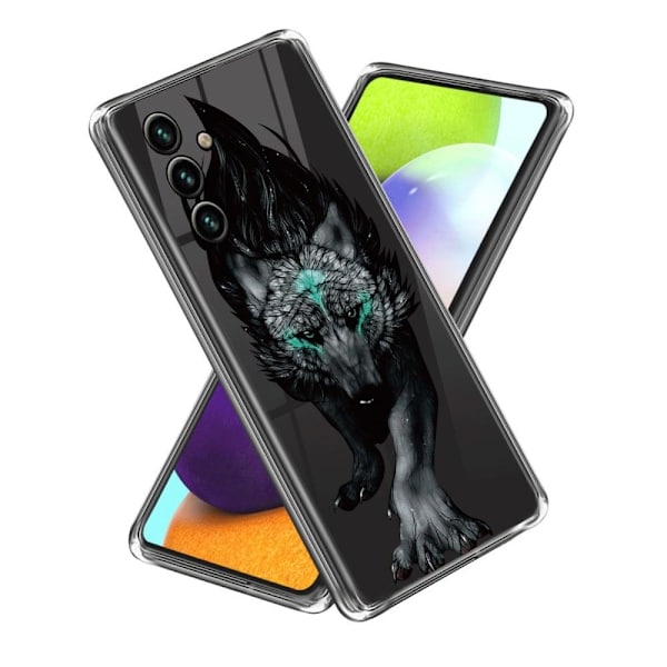 Deco Samsung Galaxy A54 Etui - Fierce Ulv Black