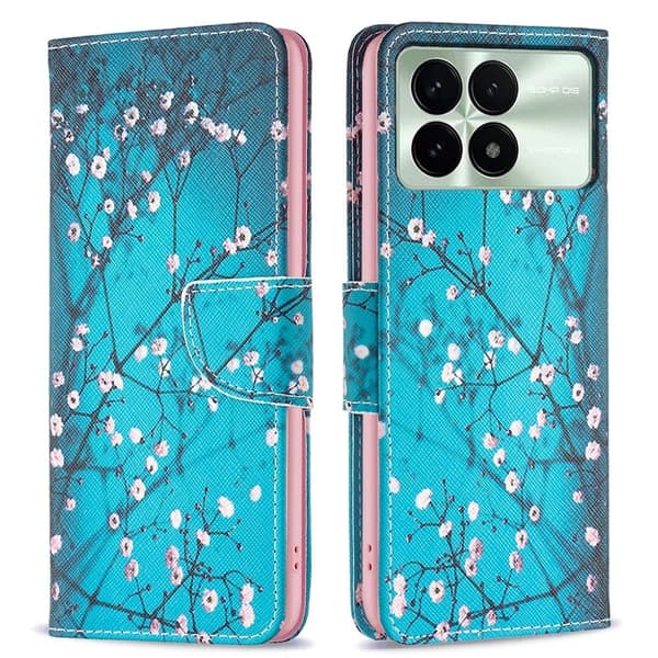 Wonderland Xiaomi Redmi K70E flip etui - Blommeblomst Blue