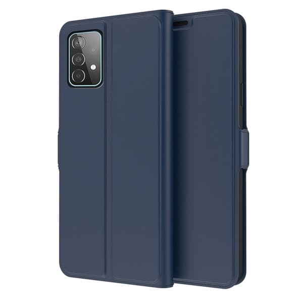 Glatt og tynt premium PU-skinnetui for Samsung Galaxy A23 5G - Blå Blue