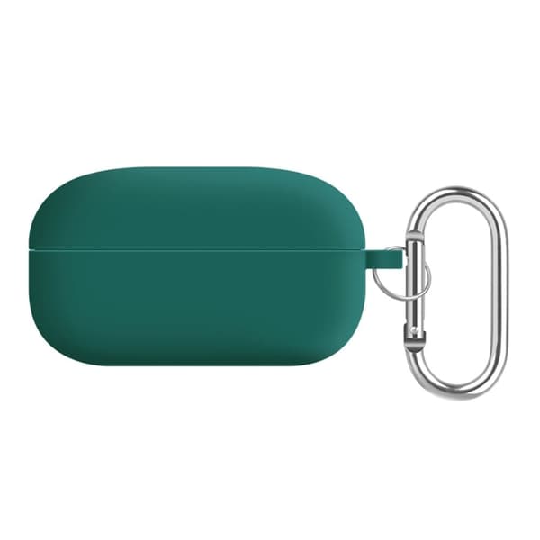 Samsung Galaxy Buds2 Pro / Buds Pro / Live silikonisuojus avaimenperällä - Mustanvihreä Green