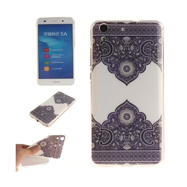 Huawei Y6 II skyddande silikonskal - Symmetriskt blommönster multifärg