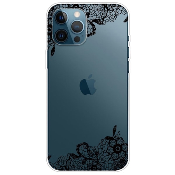 Deco iPhone 14 Pro Max skal - Spetsblomma Svart
