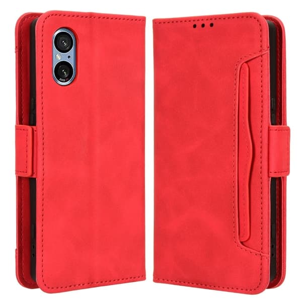 Moderni Nahkalaukku For Sony Xperia 5 V - Punainen Red