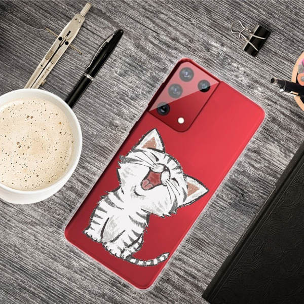 Deco Samsung Galaxy S21 Ultra etui - Smiling kat White