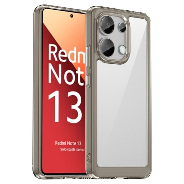 Xiaomi Redmi Note 13 4G älykäs akryylikansi - Läpinäkyvä Harmaa Silver grey