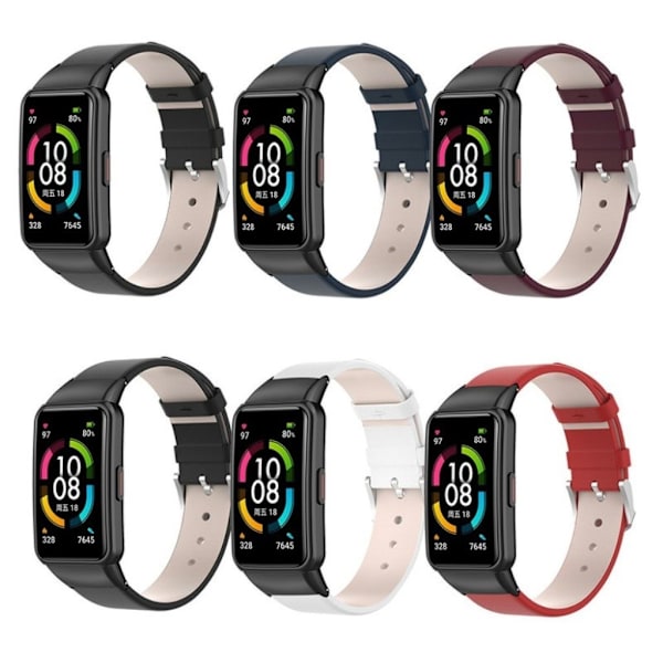 Honor Band 6 urrem i ægte læder - Sortliggrøn Green