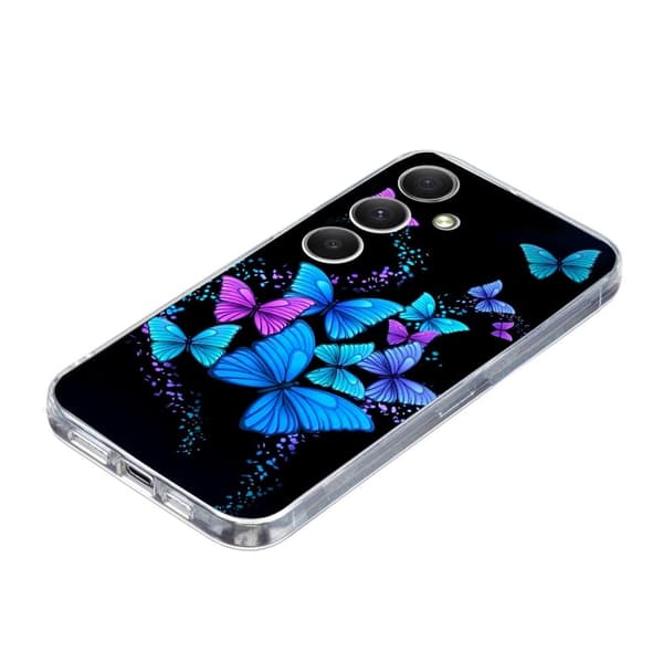 Vibe Samsung Galaxy S24 cover - Farverige Sommerfugle Blue