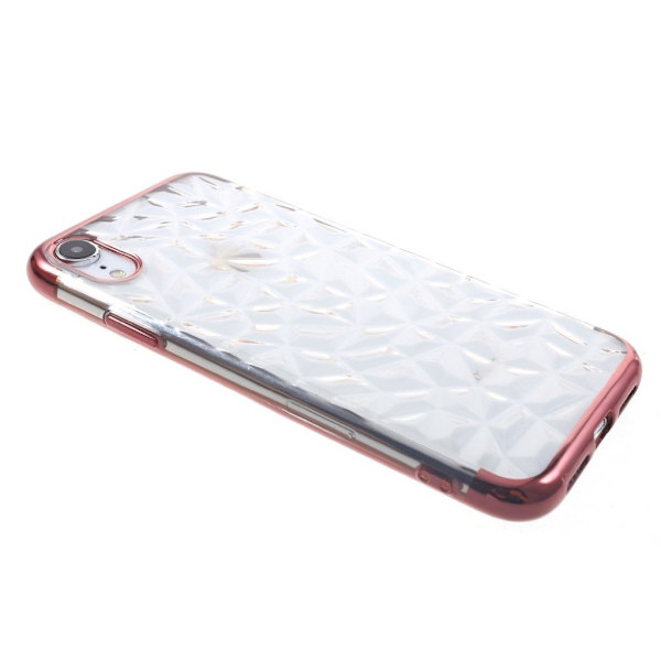 iPhone Xr 3D etui med diamandstruktur - Rosaguld Multicolor