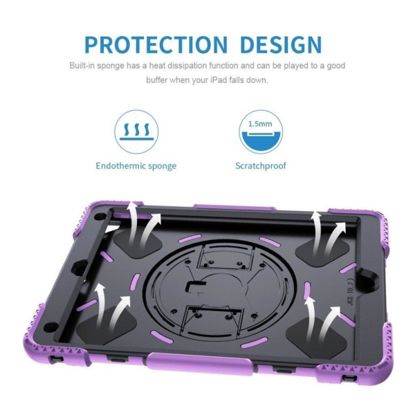 iPad 10.2 (2019) 360 degree durable dual color silicone case - P Purple