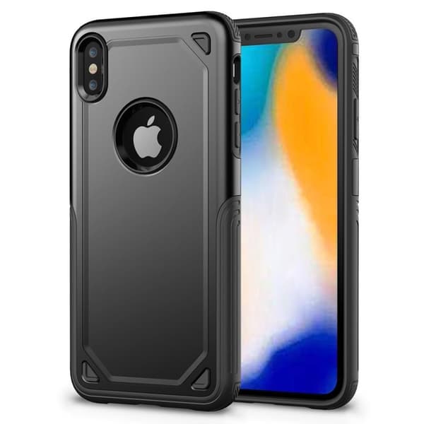 iPhone 9 beskyttelses deksel av hybrid materiale - Svart Black