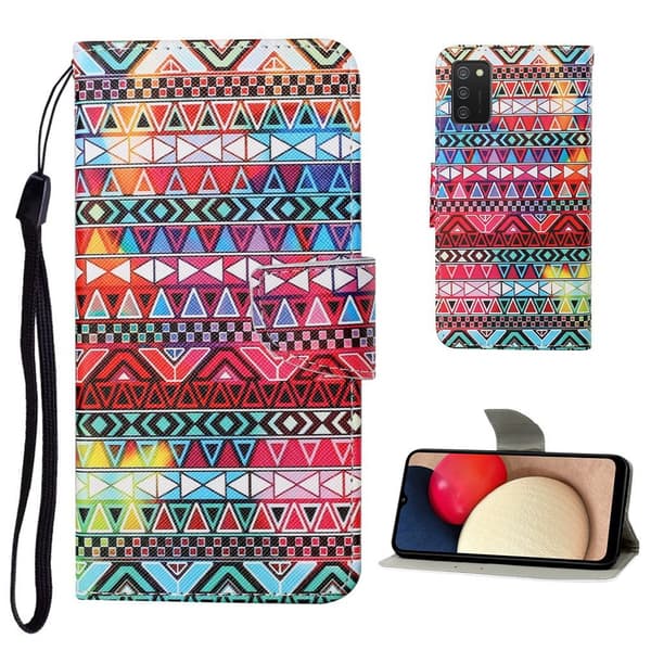 Wonderland Samsung Galaxy A02s Flip Etui - Geometri Gathering Multicolor