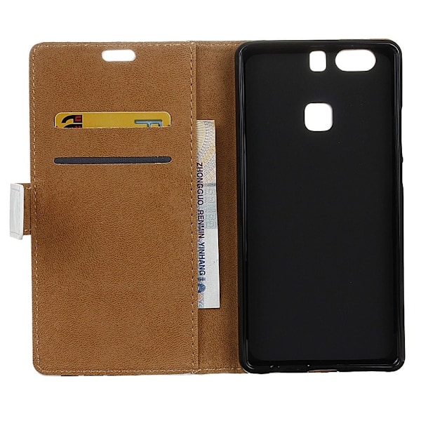 Moberg læder-etui til Huawei P9 Plus - Farvede striber Multicolor