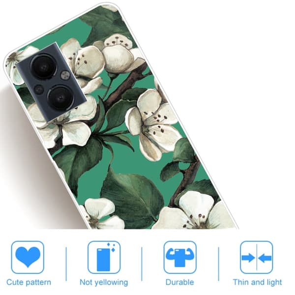 Deco OnePlus Nord N20 5G skal - Vita Blommor Vit