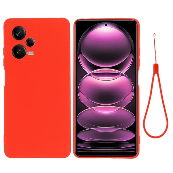 Matt Xiaomi Redmi Note 12 Explorer skal av flytande silikon - Röd Röd