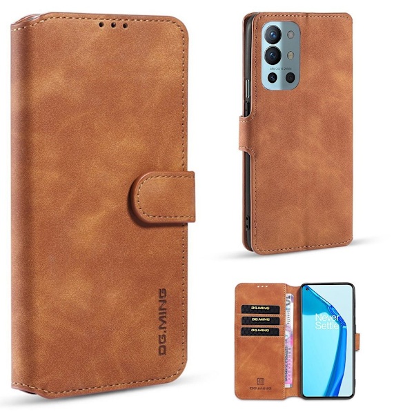 DG.MING OnePlus 9R retro etui - Brun Brown