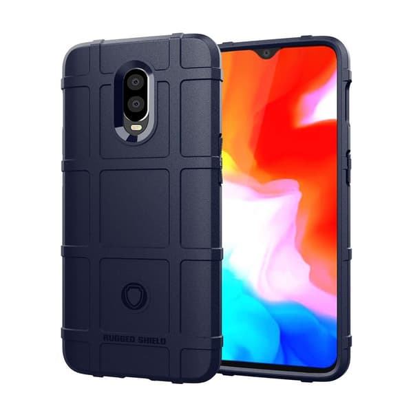 OnePlus 6T beskyttelses deksel av TPU med gitter tekstur - blå Blue