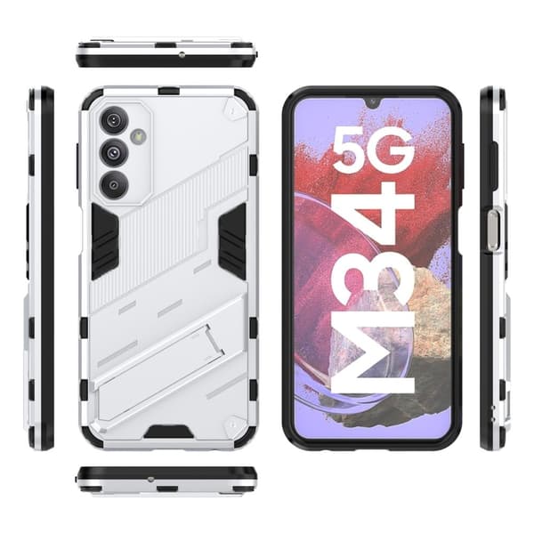 Stöttåligt Samsung Galaxy M34 hybridskal - Vit Vit