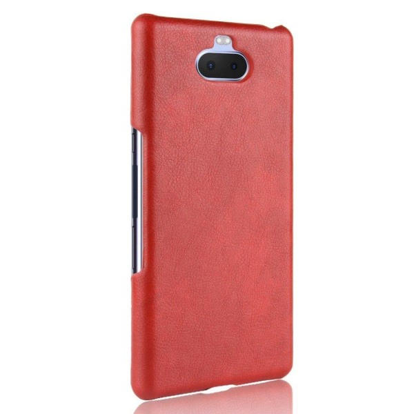 Sony Xperia 10 litchi belagt etui - Rød Red